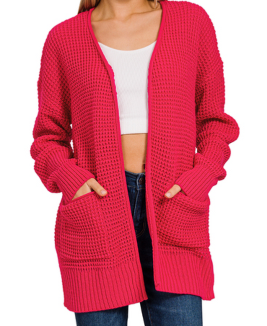 Waffle Knit Cardigan