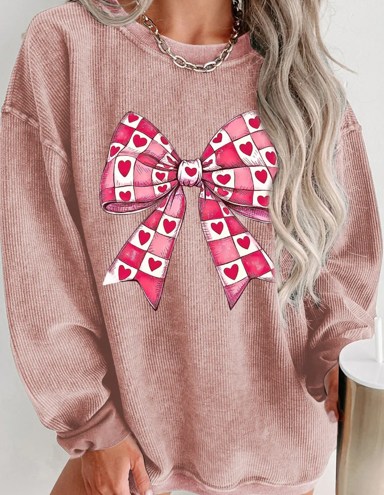 Pink Valentine Bow Sweatshirt