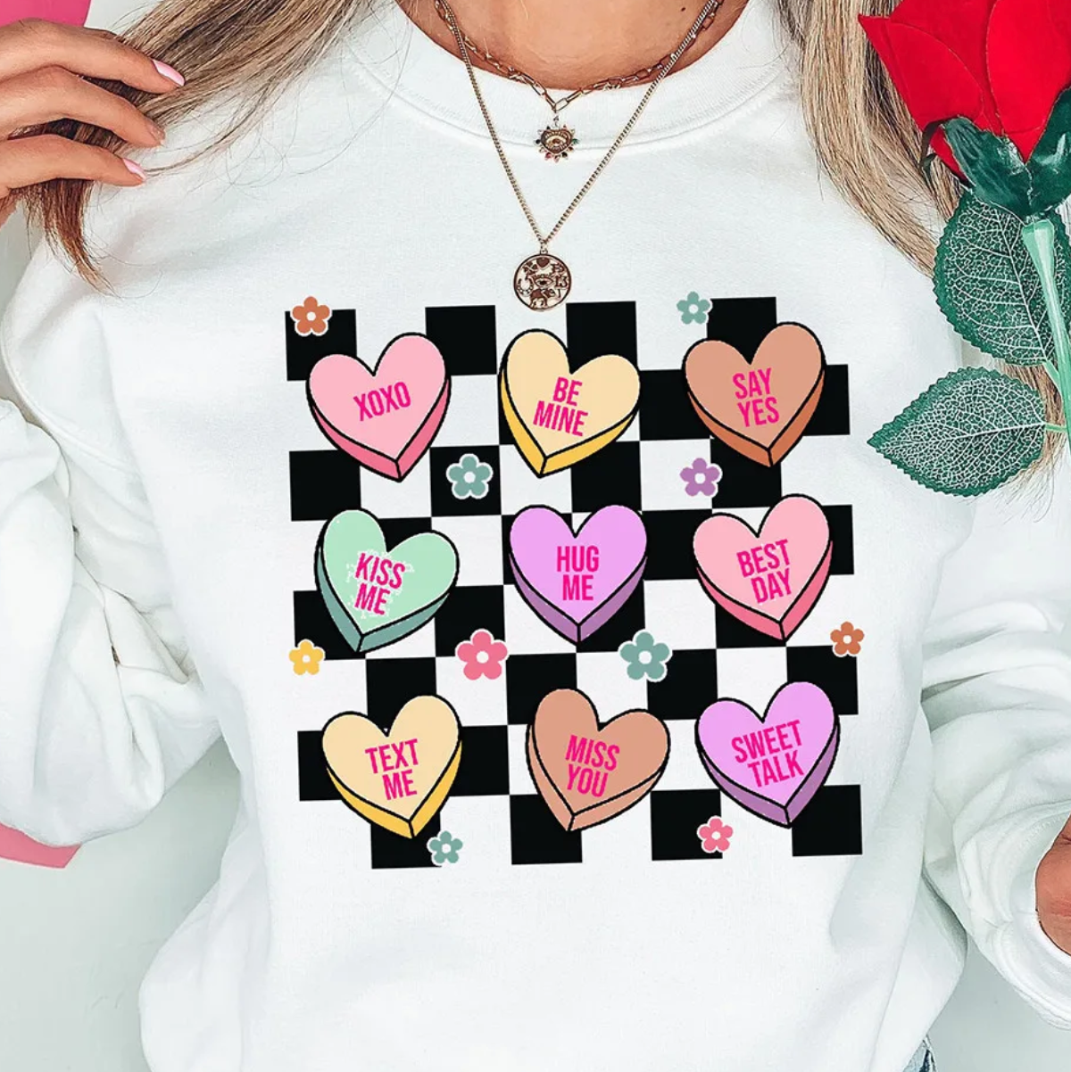 Be Mine Candy Heart Sweatshirt