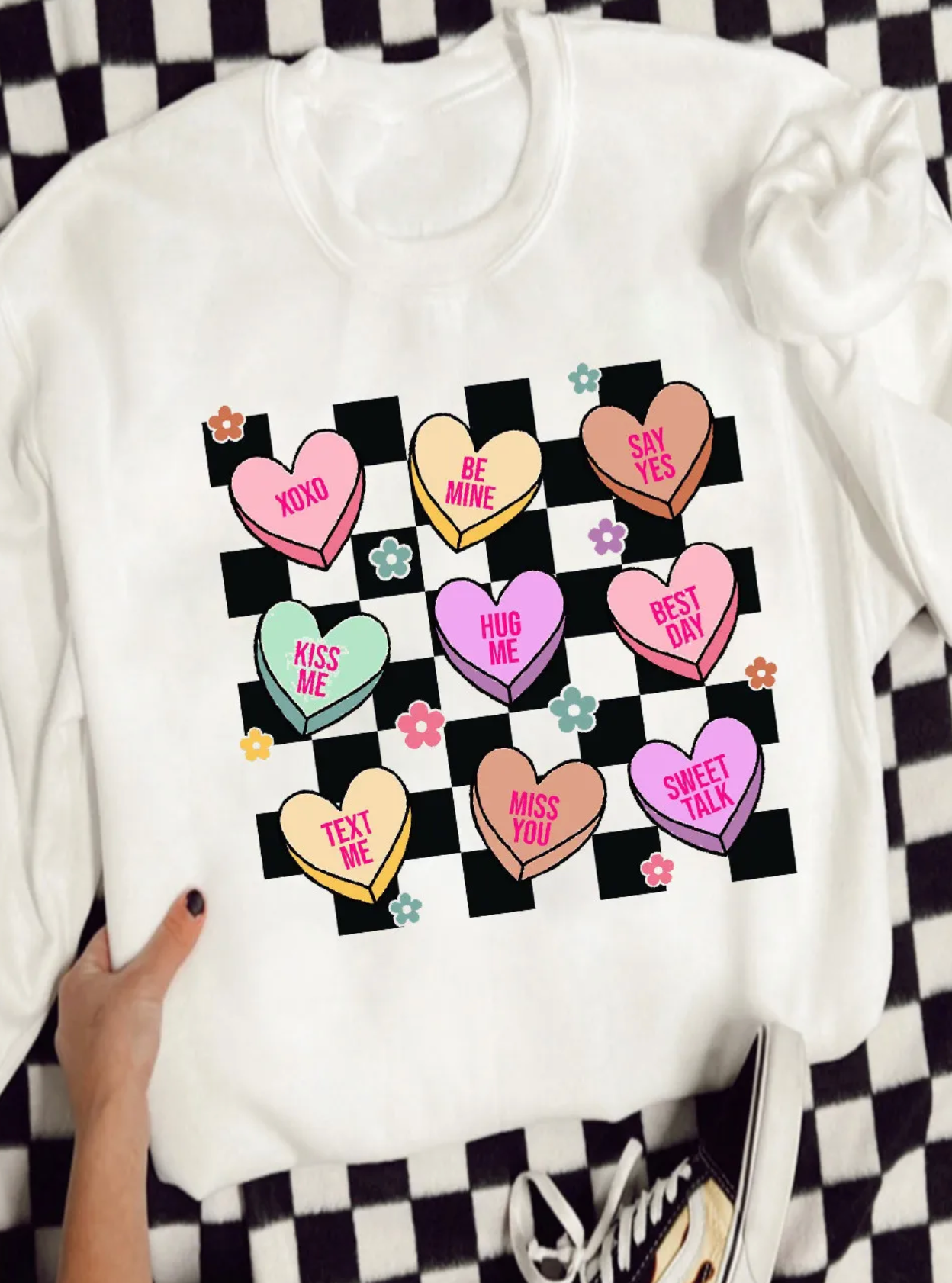 Be Mine Candy Heart Sweatshirt