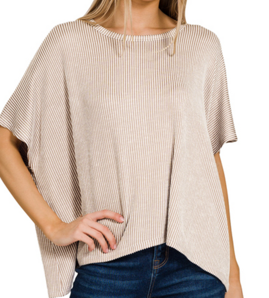 Oversized SS Ribbed Tee