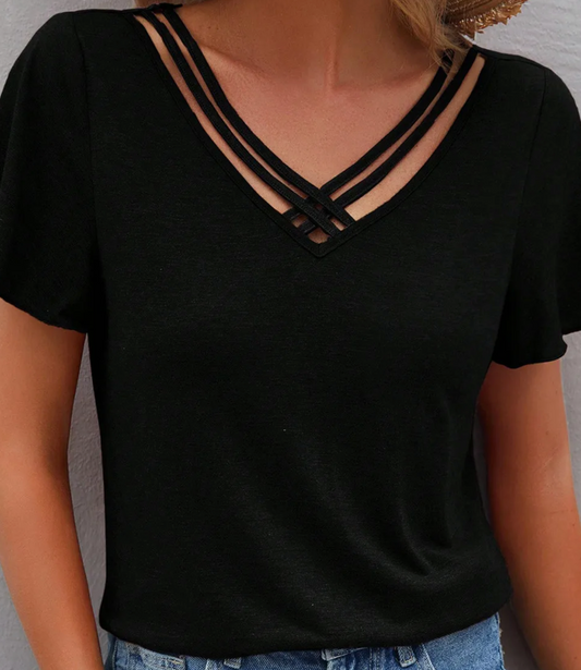 Black Criss Cross Top