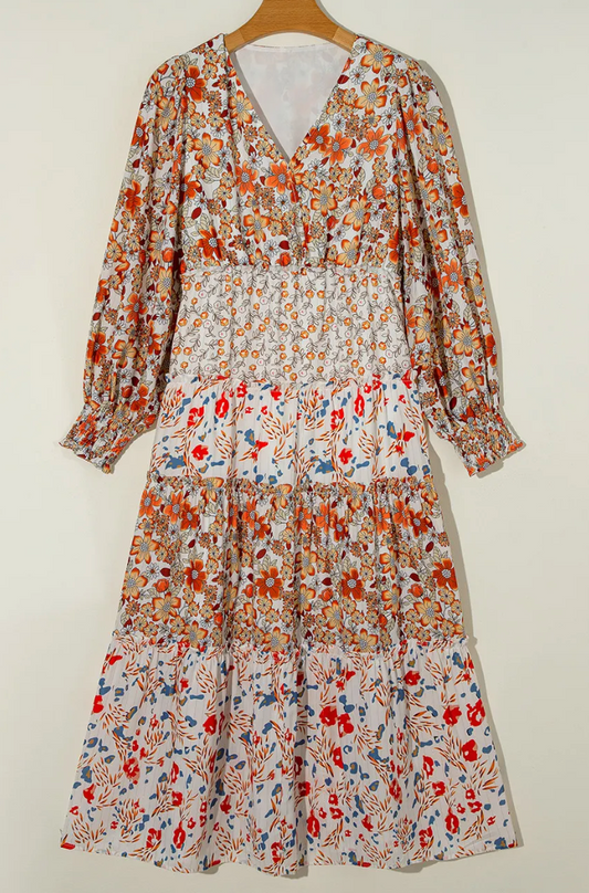 Fall Tiered Midi Dress