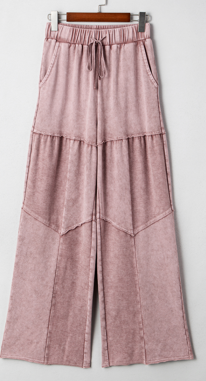 Mineral Washed Wide Leg Pants