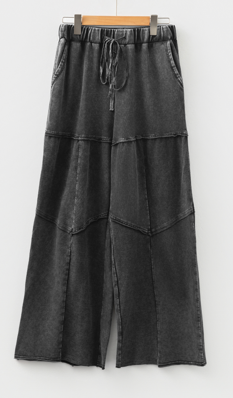 Mineral Washed Wide Leg Pants