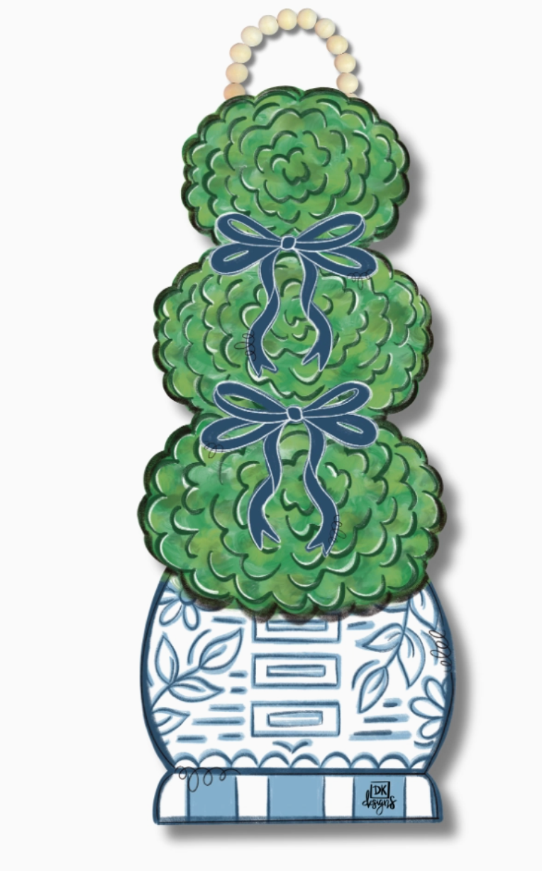 DK Blue Bow Door Hanger