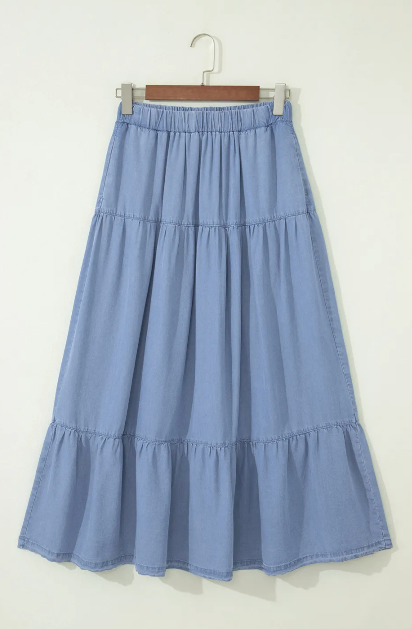 The Wren Denim Skirt