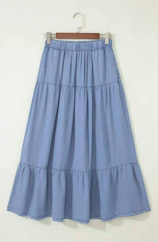 The Wren Denim Skirt