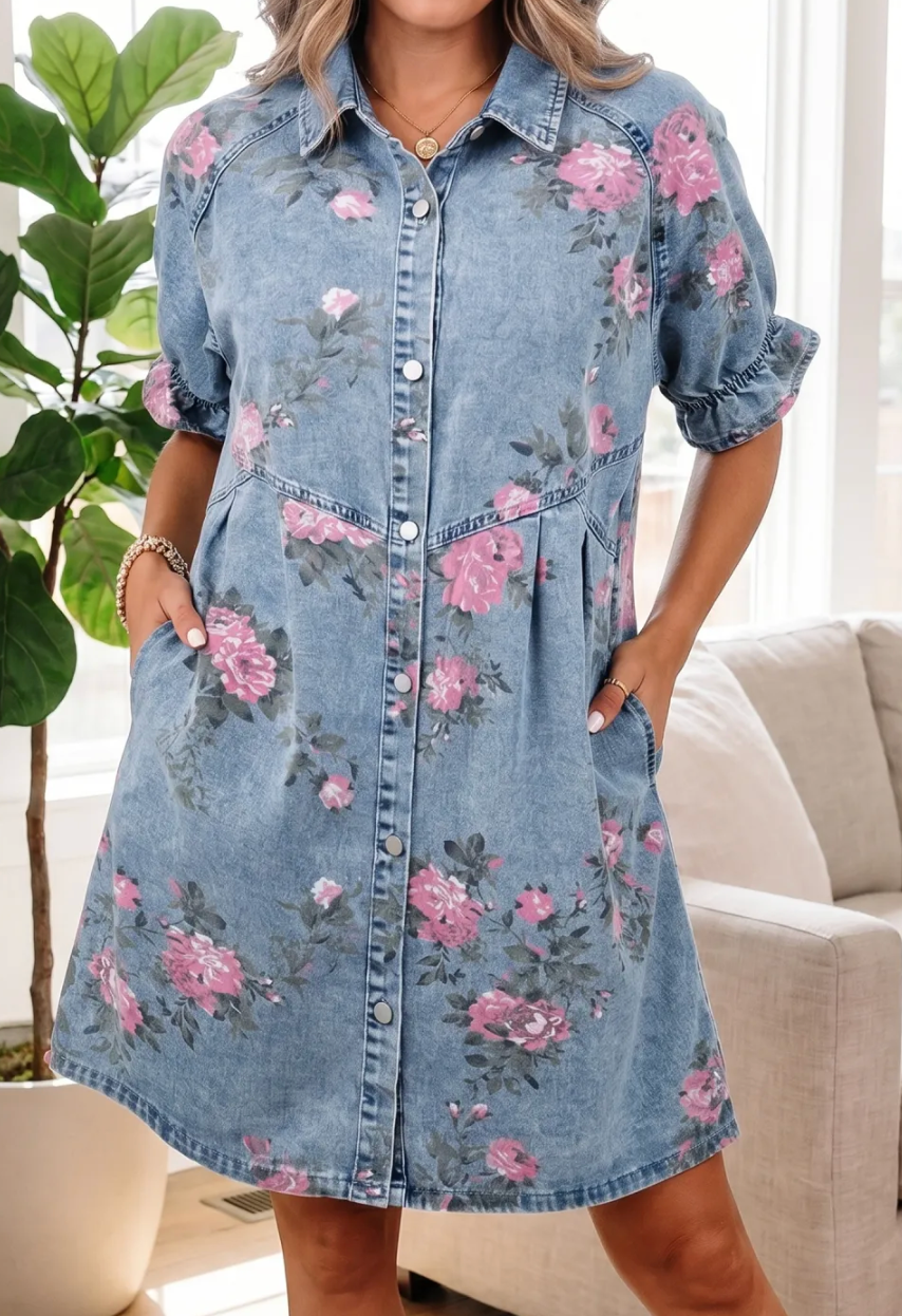 The Rose Denim Dress
