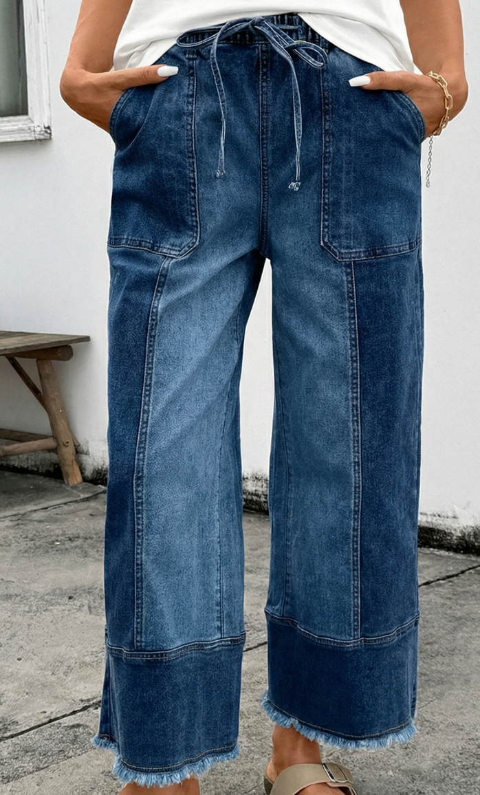 Wide Leg Jeans w/drawstring