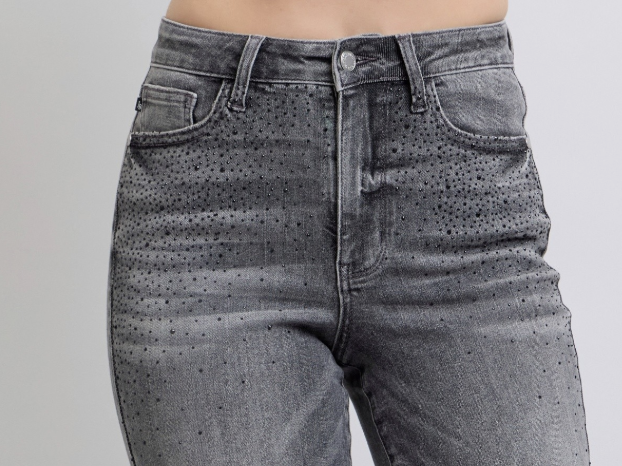 Washed Black Rhinestone Jeans-Judy Blue