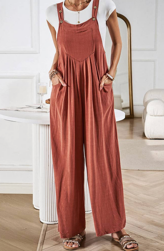 Wide leg Overall Jumpsuit