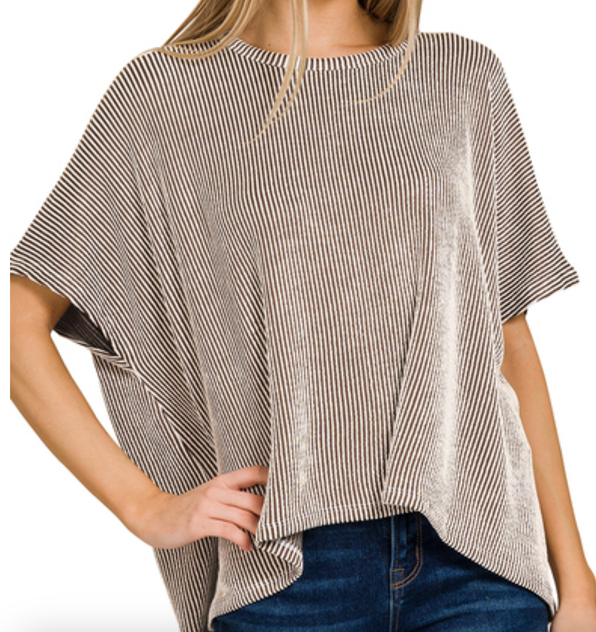 Oversized SS Ribbed Tee