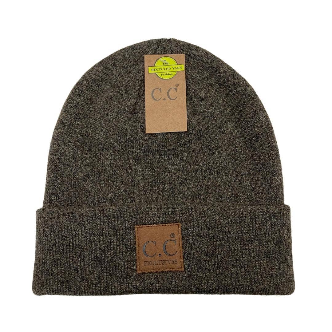 C.C Beanie w/Leather Patch