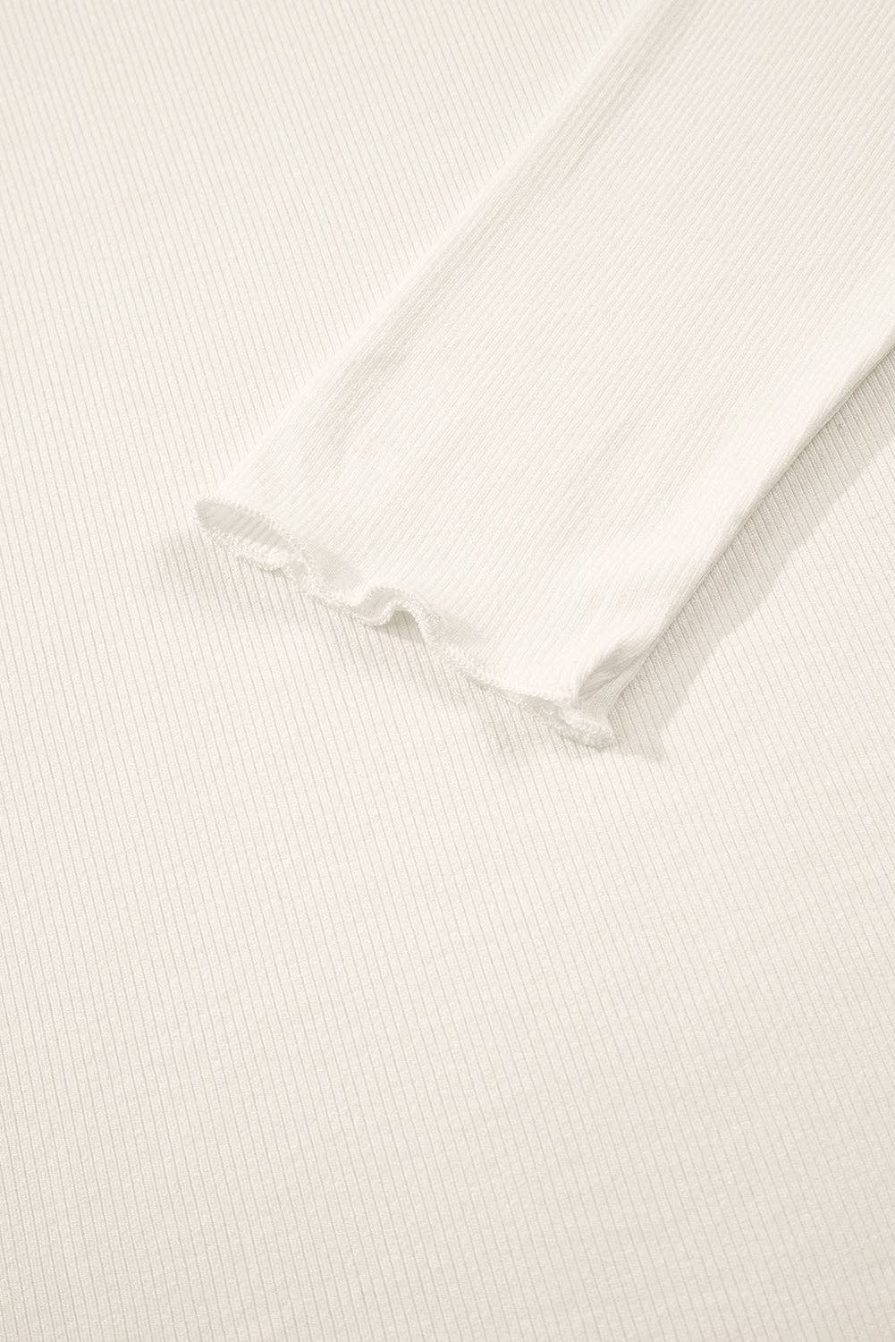 Lettuce Trim High Neck-White