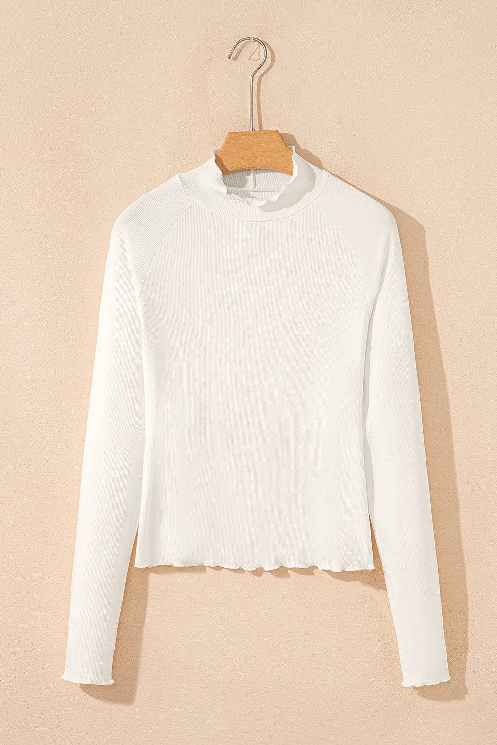 Lettuce Trim High Neck-White