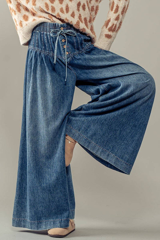 Pleated Wide-Leg Pants