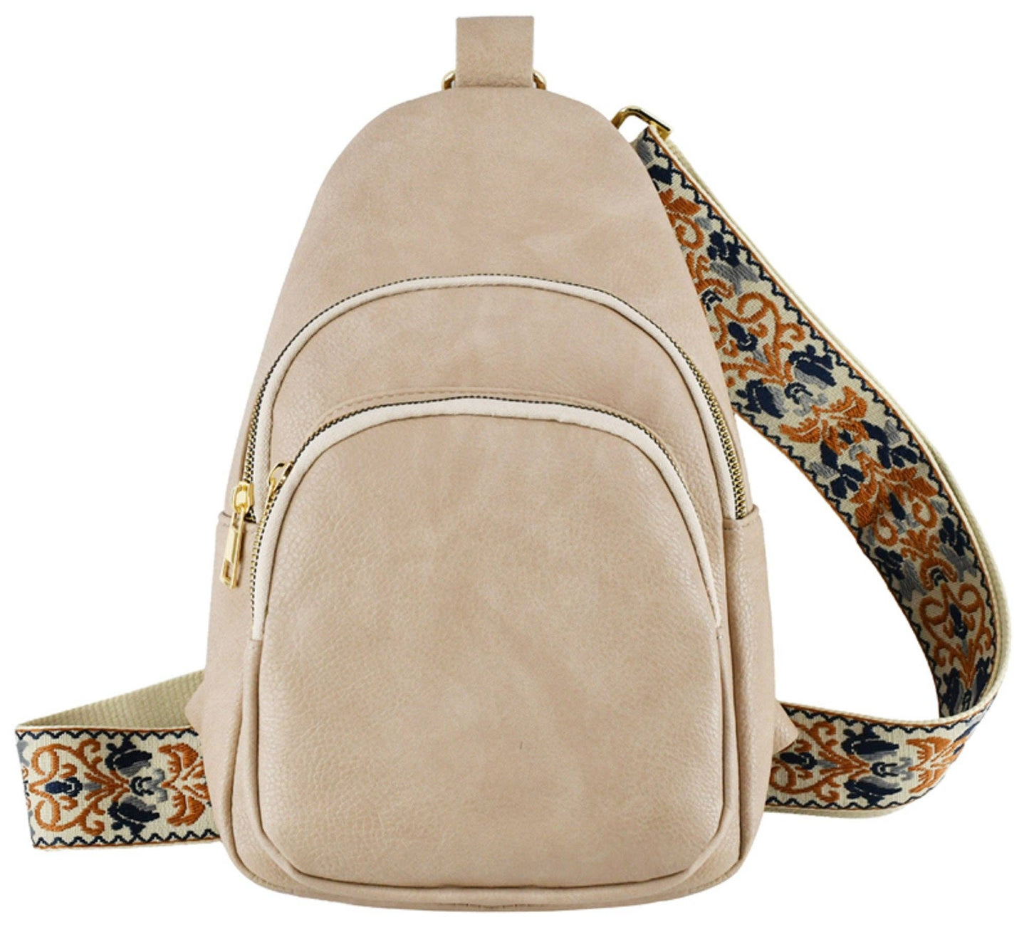 Zara Zipper Sling Bag With Boho Strap