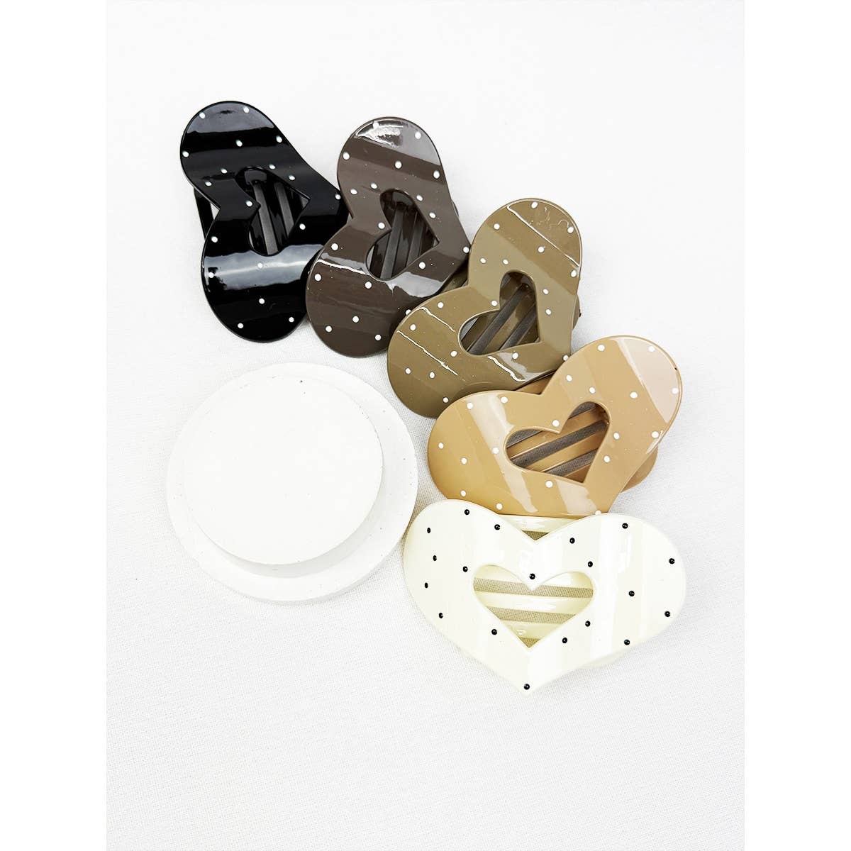 Polka Dot Heart Flat Clip