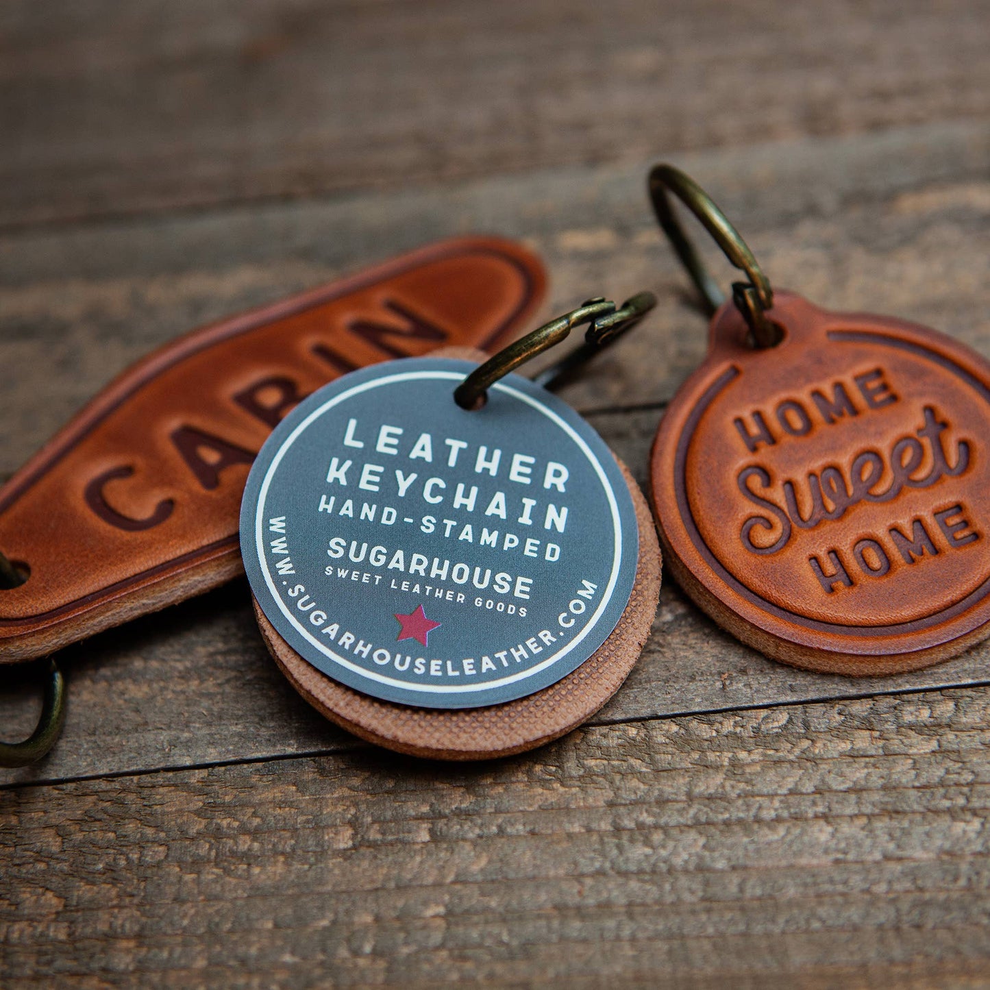 Camper Leather Keychain