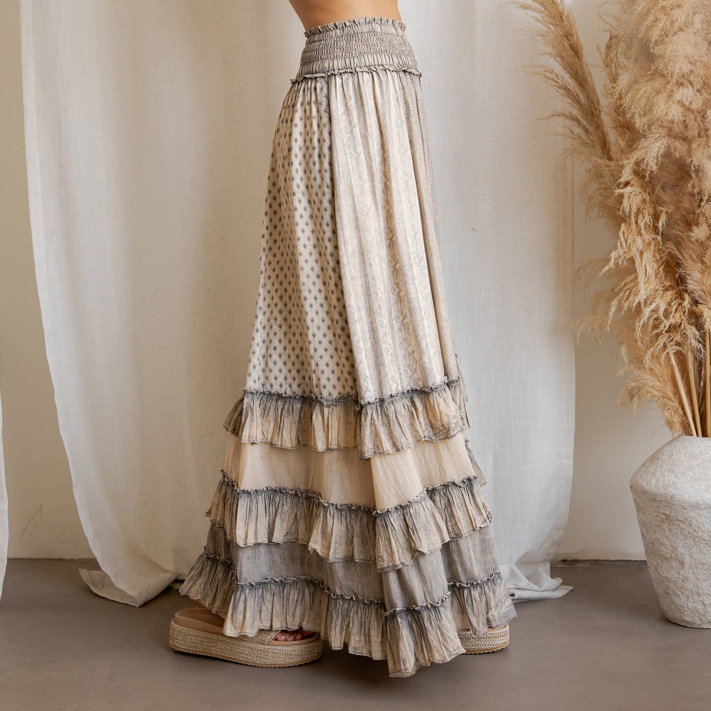 Ruffled Tiered Maxi Skirt