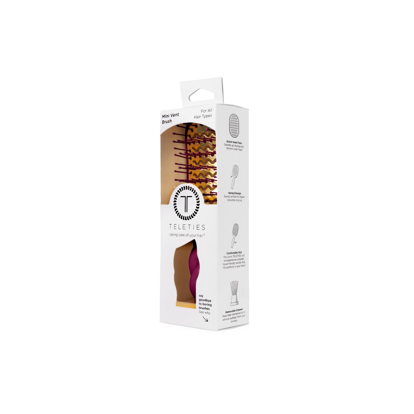 TELETIES - Mini Vented Hair Brush - Mulberry