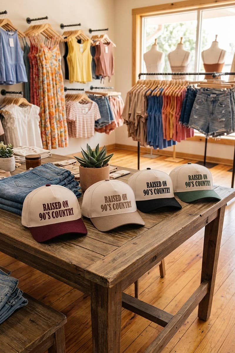 Raised On 90's Country Two Tone Snapback Hat Zenana Consgt.