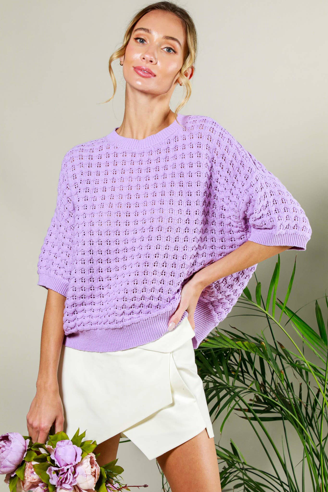 The Lavender Crocheted Sweater