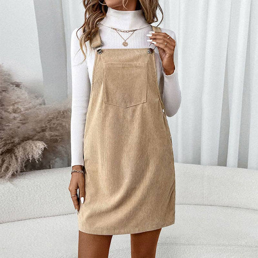Cord Overall Dress