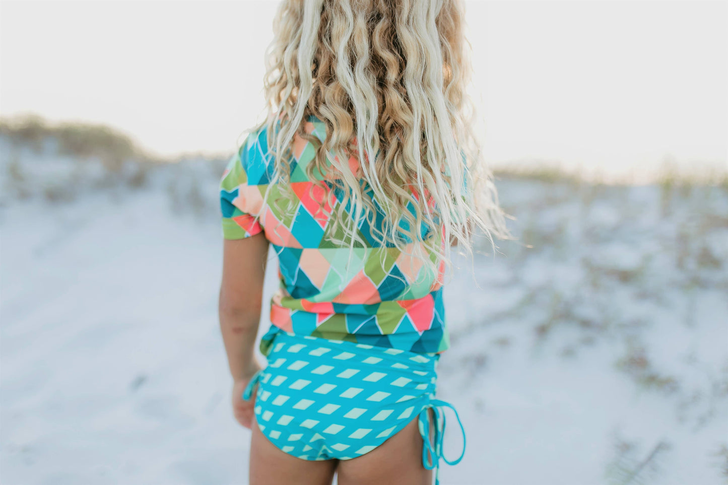 Diamond Rash Guard Swimsuit Set