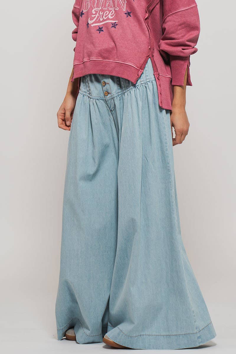 Pleated Wide-Leg Pants