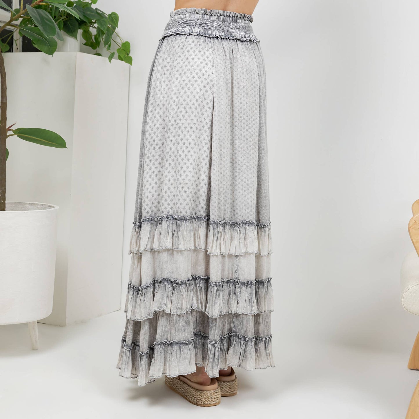 Ruffled Tiered Maxi Skirt