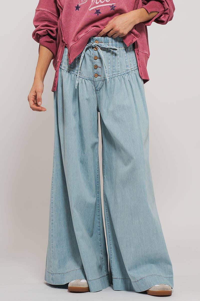 Pleated Wide-Leg Pants