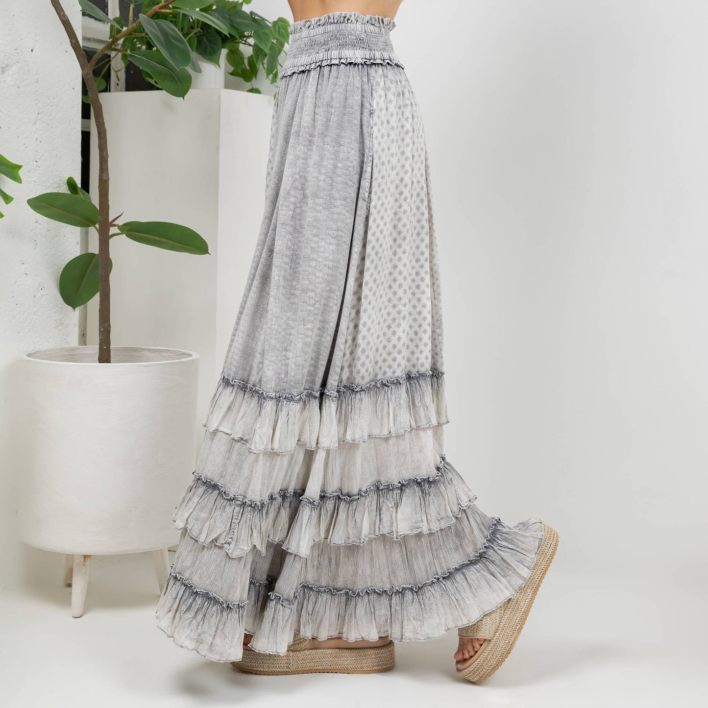 Ruffled Tiered Maxi Skirt