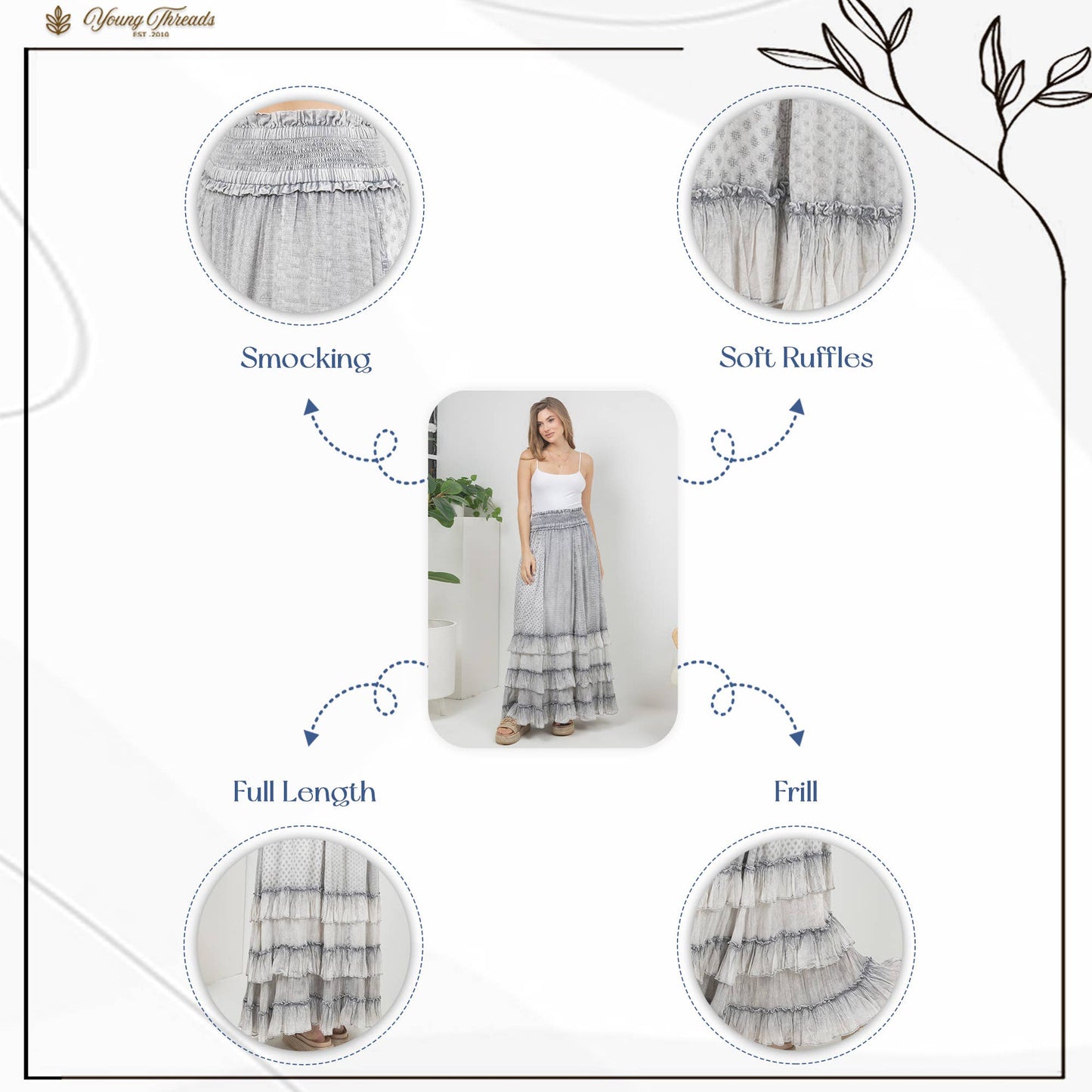 Ruffled Tiered Maxi Skirt