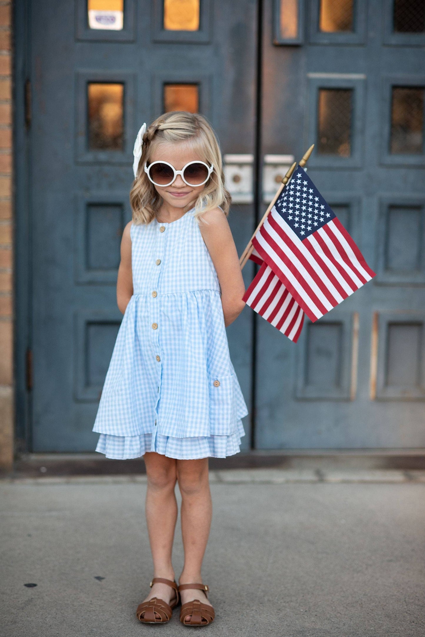 Blue & White Gingham Dress