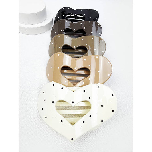 Polka Dot Heart Flat Clip