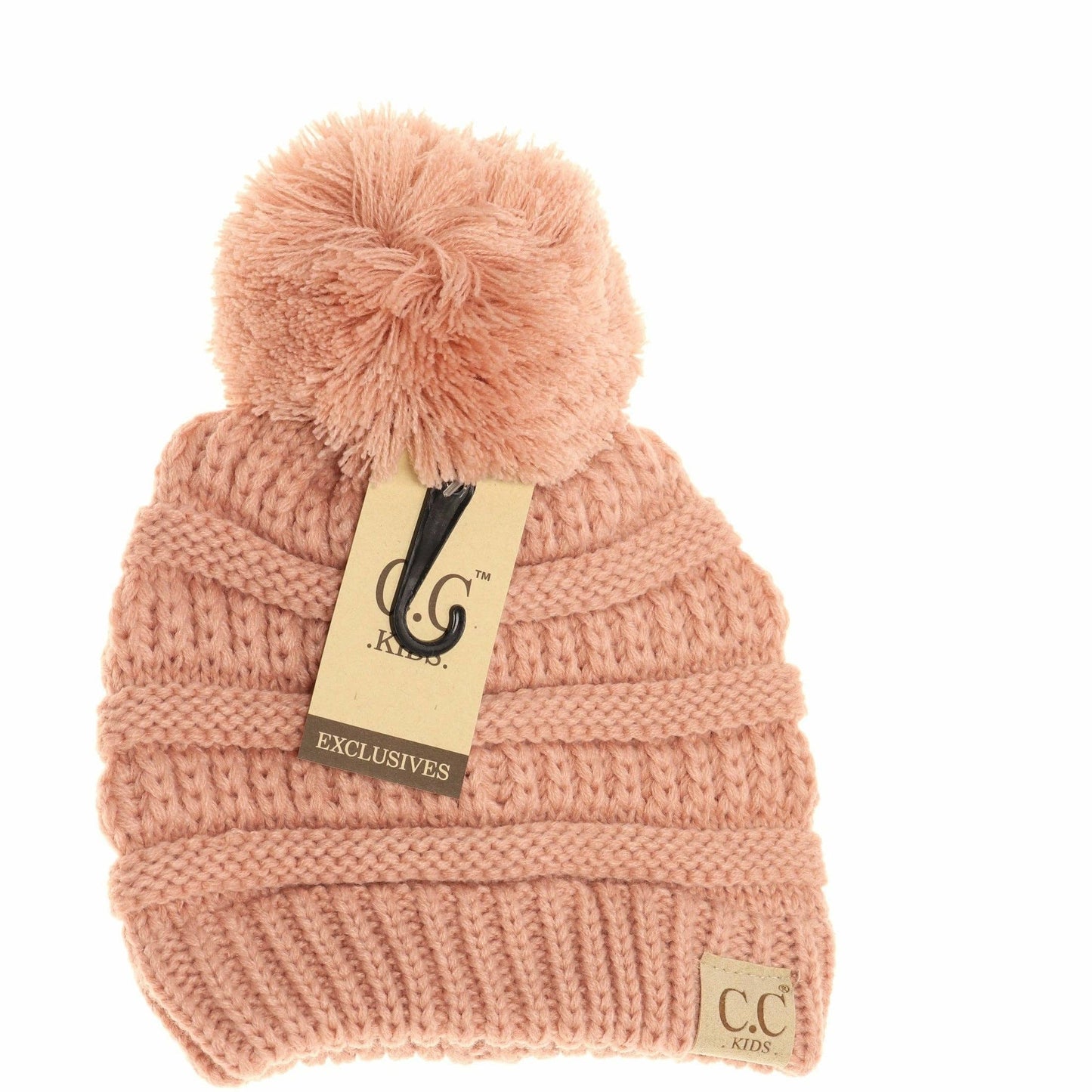 Kids Solid Pom CC Beanie