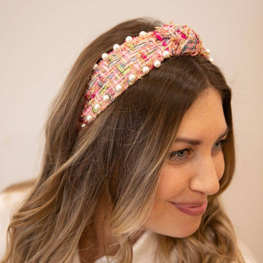 It Girl Headband Pearl - Pink | Top Knot Headband