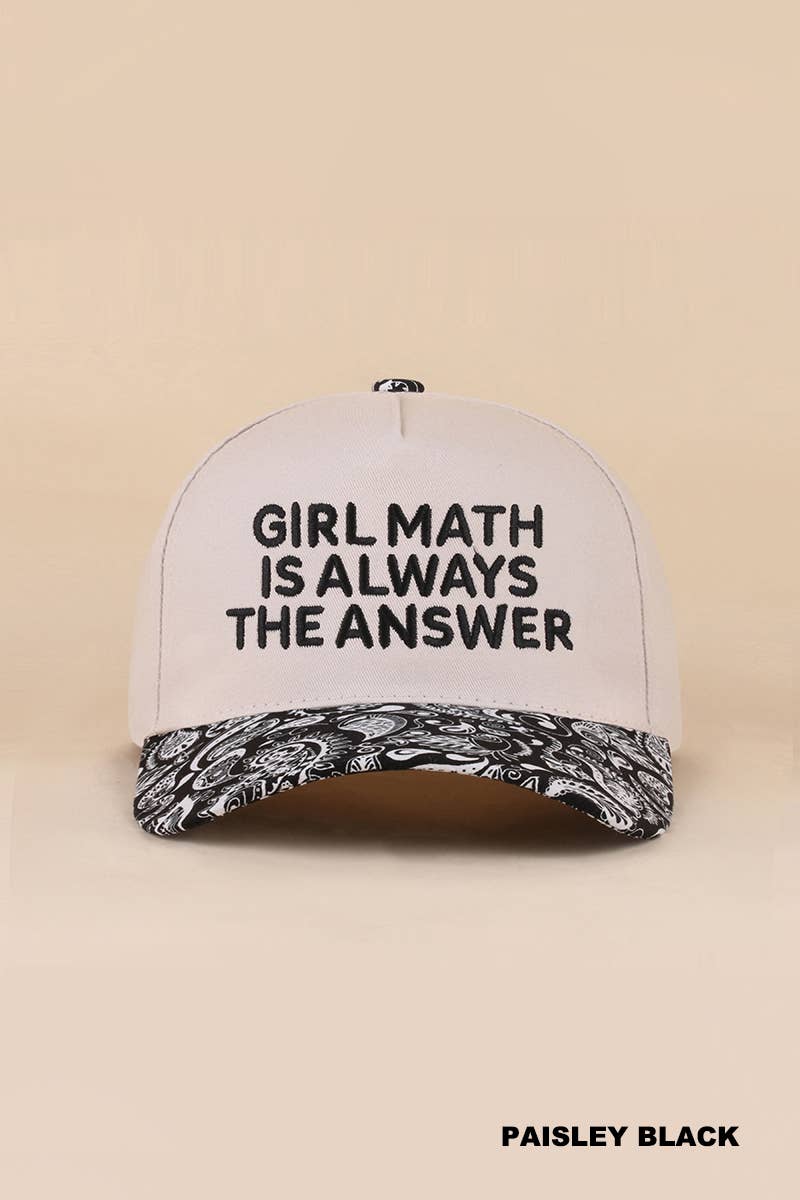 Girl Math Hat