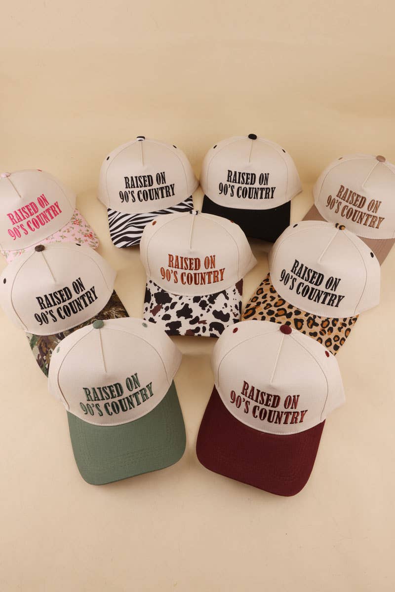 Raised On 90's Country Two Tone Snapback Hat Zenana Consgt.