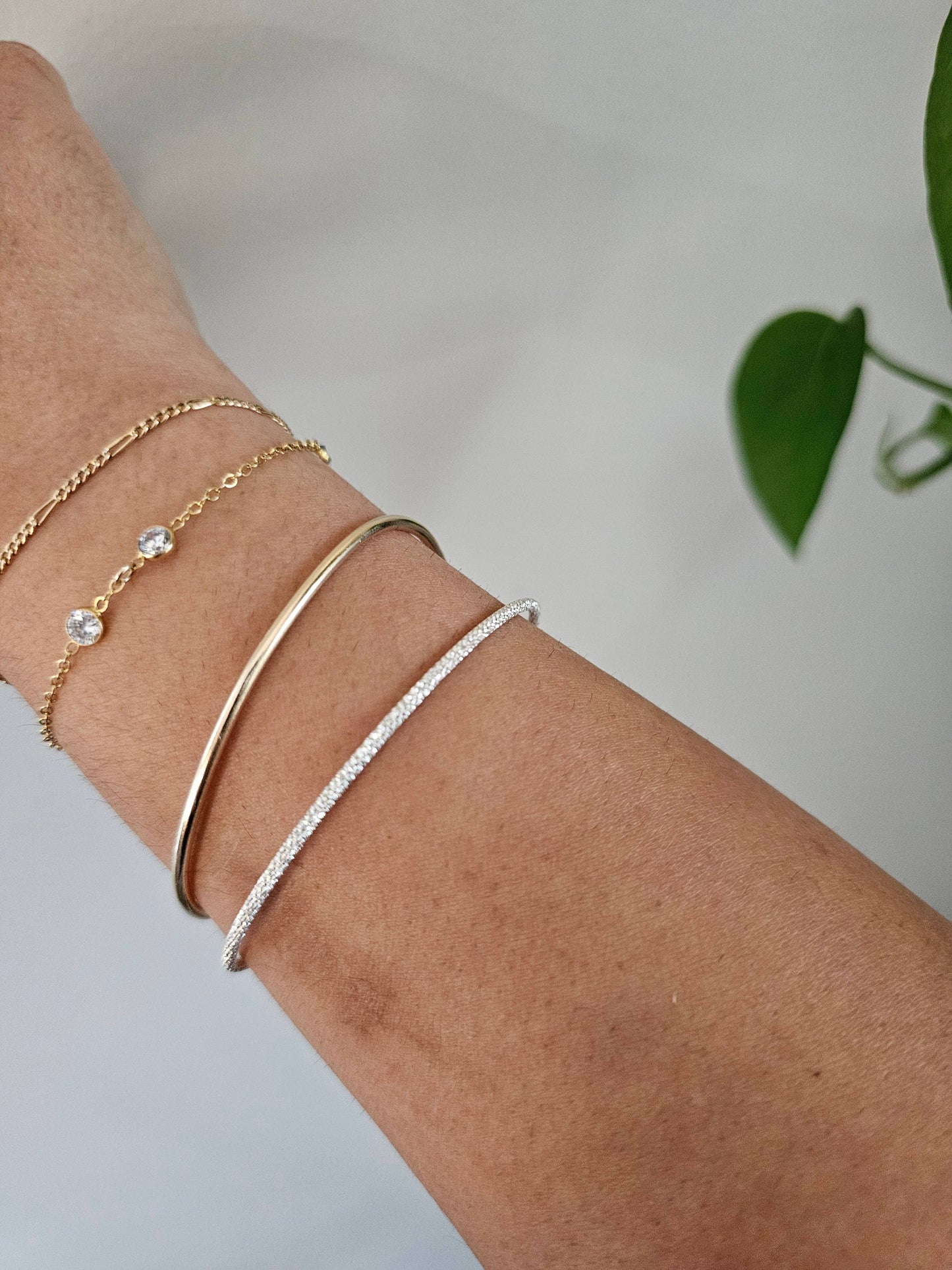 Half Moon Jewelry Designs - Permanent jewelry bangle (Sparkle), Bangle blank for PJ