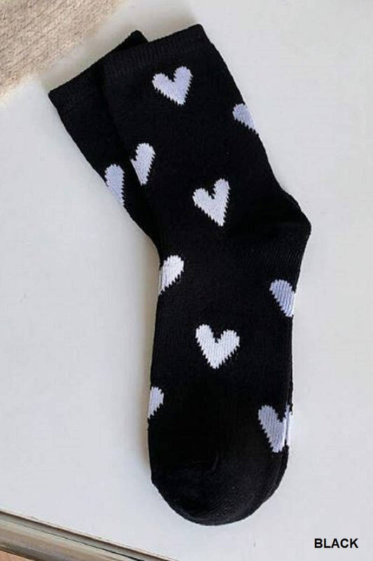 Black & White Heart Socks