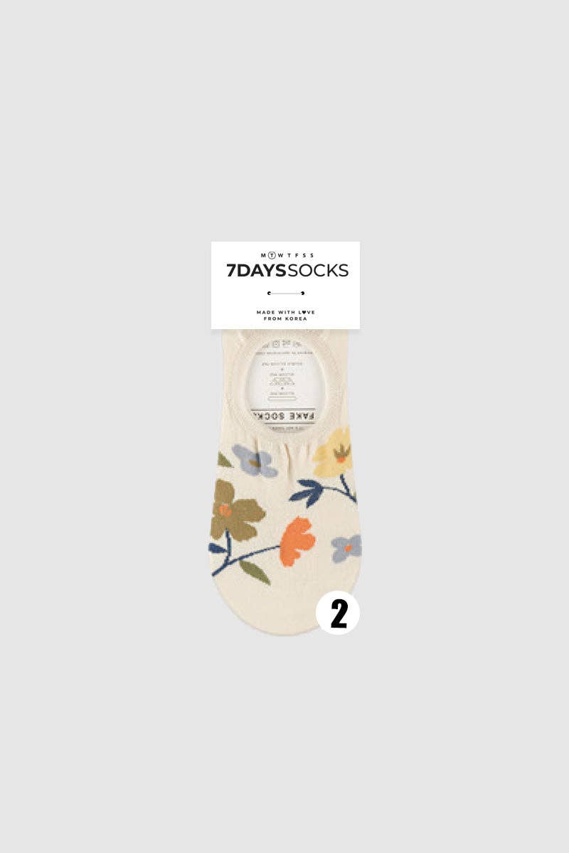 Women's No Show Fleur Flower Socks