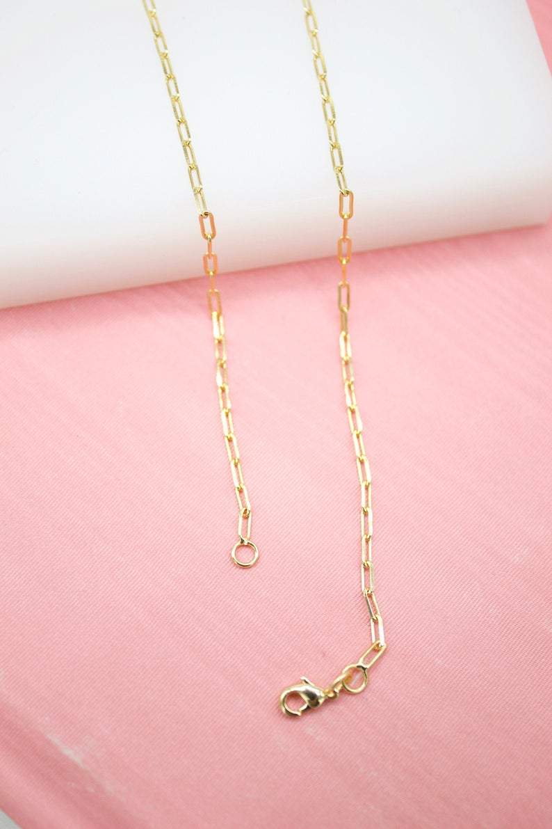 Dainty Paper Clip Necklace - 18K Gold Filled