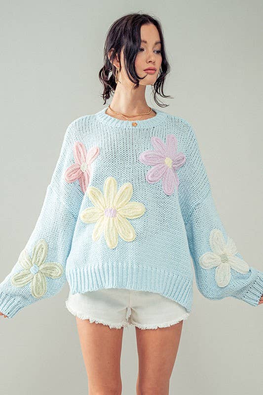 The Savannah Oversized Daisy Sweater